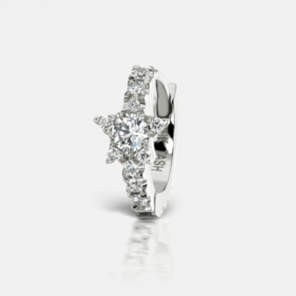 Maria Tash 6.5mm Diamond Star Eternity Ring in white gold and diamonds